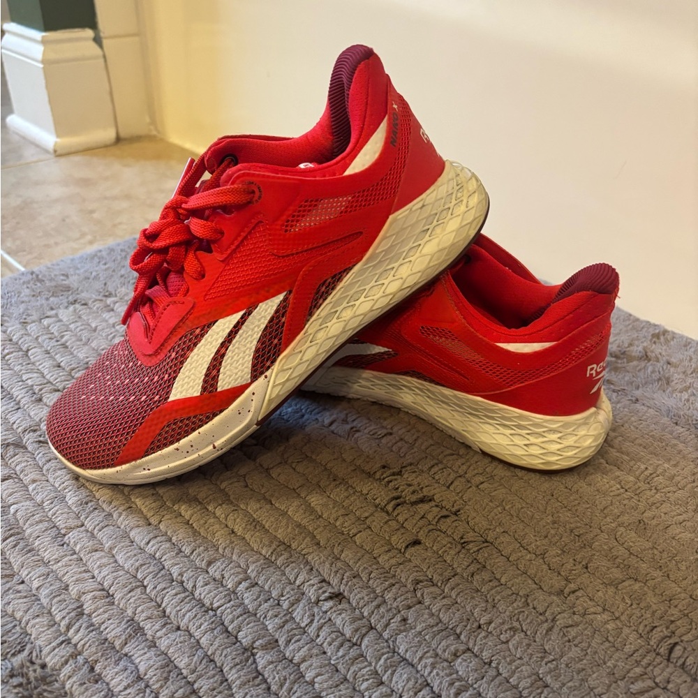 Reebok Red Mesh Sneakers